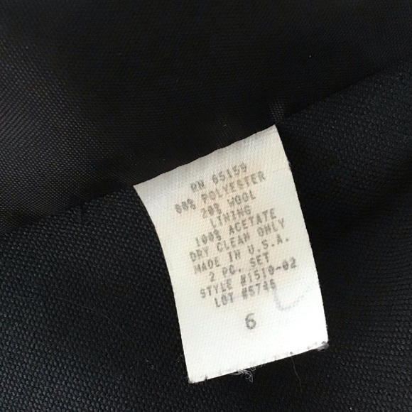 VIntage 90’s Y2K Chad Steven’s black wool blend 1 button lined power blazer sz 6 - Picture 11 of 11